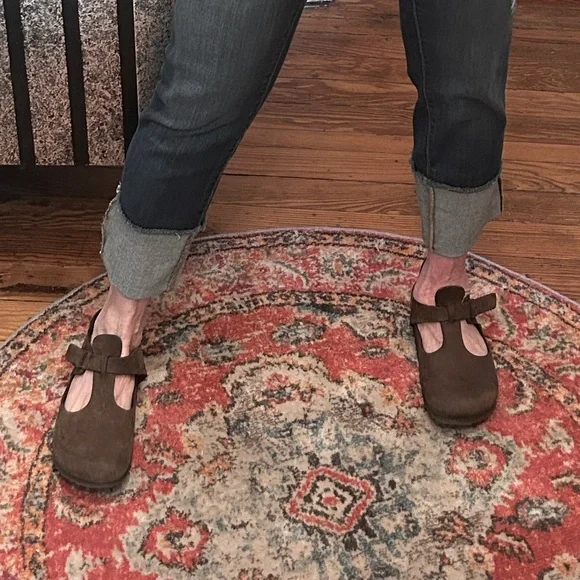 RARE!! Birkenstock DARK BROWN suede “PARIS” Women's Mary Jane’s sz 38 - Picture 5 of 12